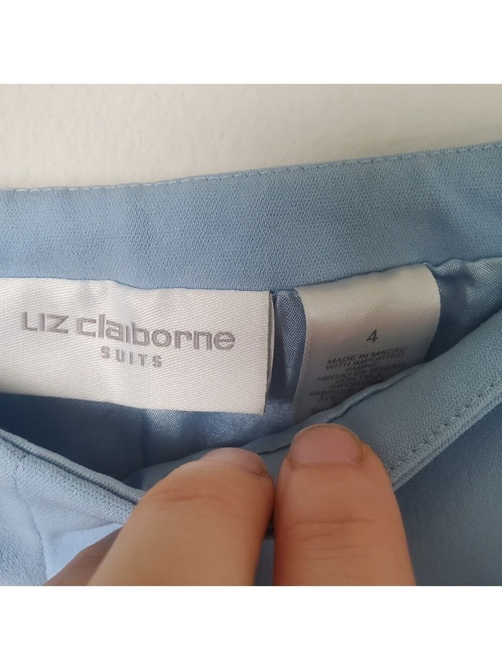 Liz Claiborne Suits Womens Slack Pants Baby Blue Size 4 - Picture 4 of 7
